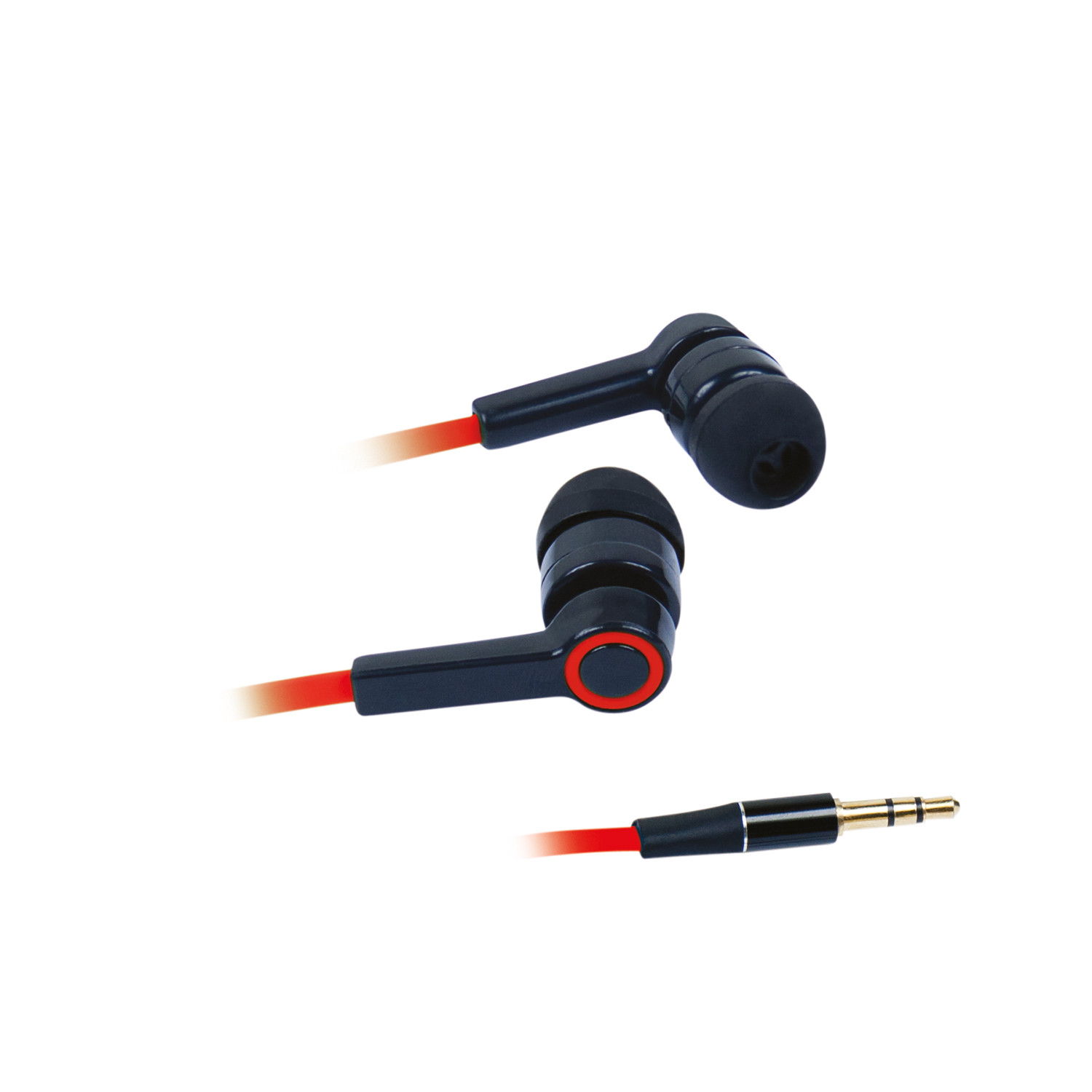 ECOUTEURS INTRA-AURICULAIRES AVEC MICRO CABLE PLAT ROUGE