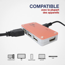 HUB USB 2.0 4 ports avec interrupteur marche/arrêt - CAPMICRO