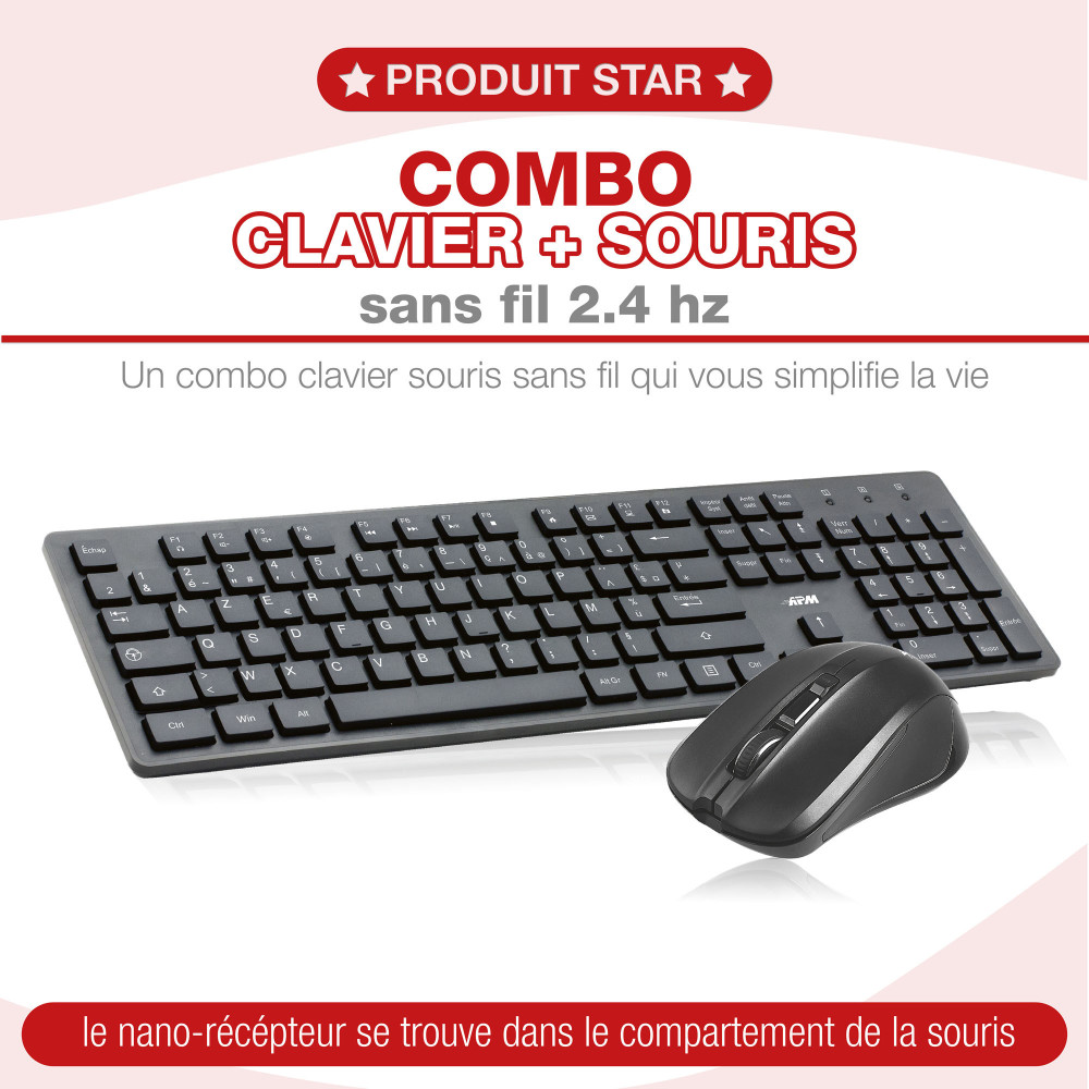 Clavier et souris sans fil, Clavier + Souris