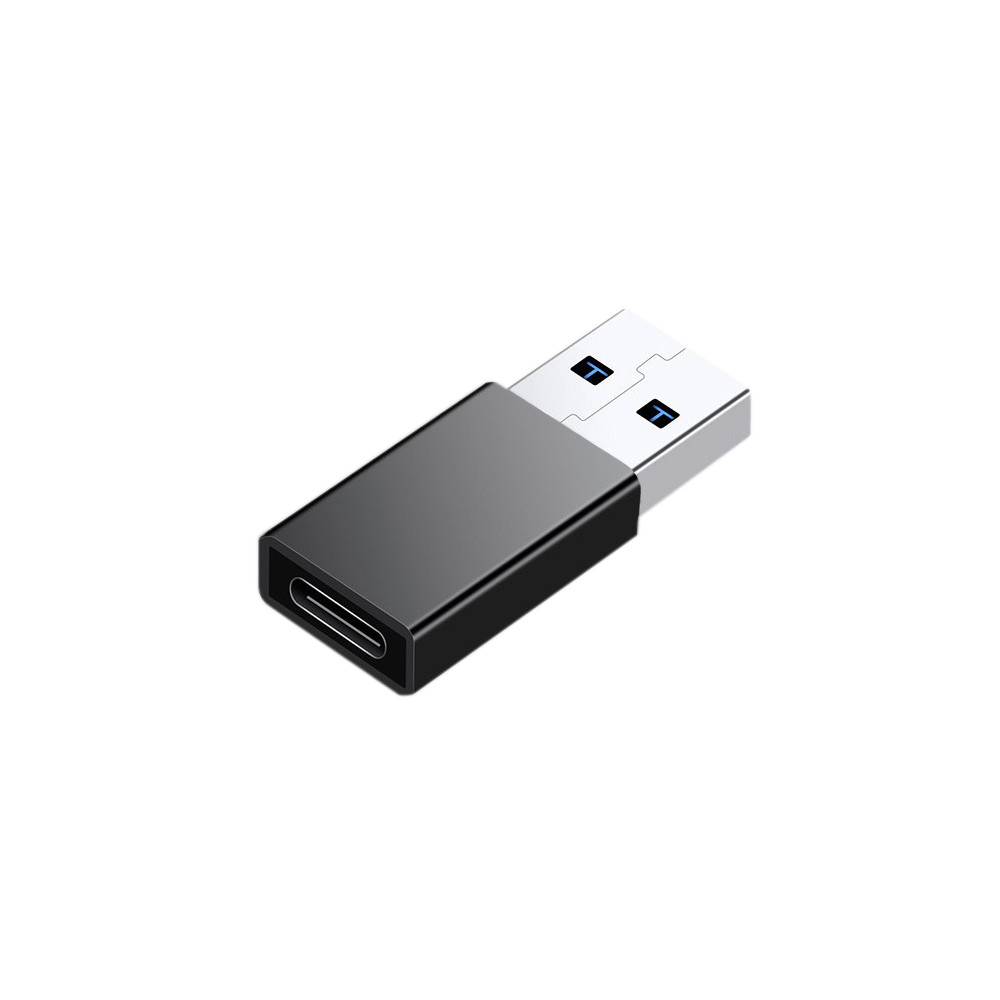 ADAPTATEUR USB-A / USB-C, USB 3.0, M / F, METAL, NOIR