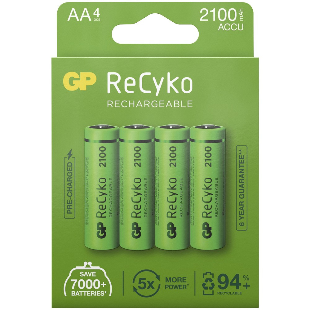 BLISTER 4 PILES RECHARGEABLES RECYKO+ AA 2100MAH