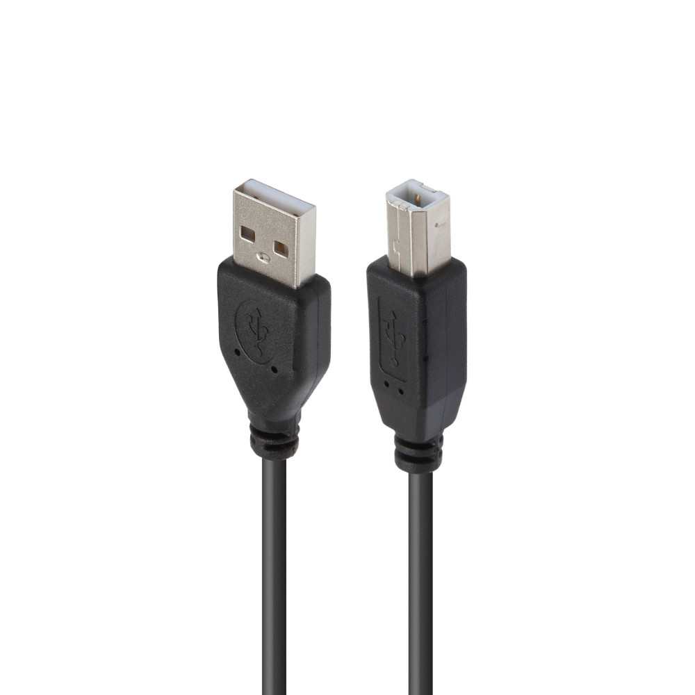 CÂBLE USB-A / USB-B 2.0, USB 2.0, M / M, NOIR, 1.8M