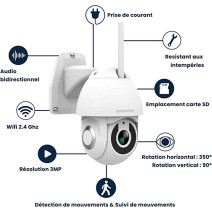 Caméra W502 et son panneau solaire SPW502 - Wifi