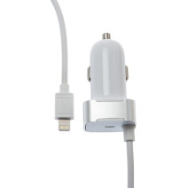 CHARGEUR ALLUME CIGARE MFI LIGHTNING INTEGRE / 2.4A 1M BLANC