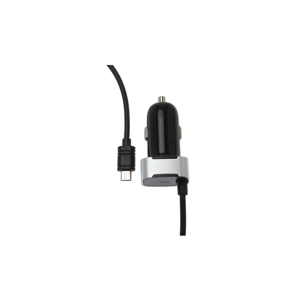 CHARGEUR ALLUME CIGARE MICRO USB INTEGRE / 2.4A 1M NOIR