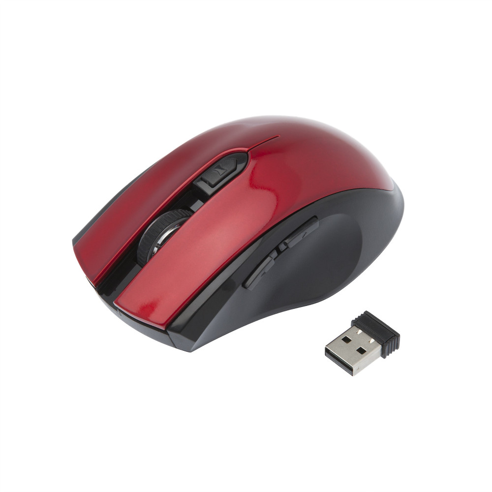 SOURIS OPTIQUE SANS FIL ROUGE ET NOIRE