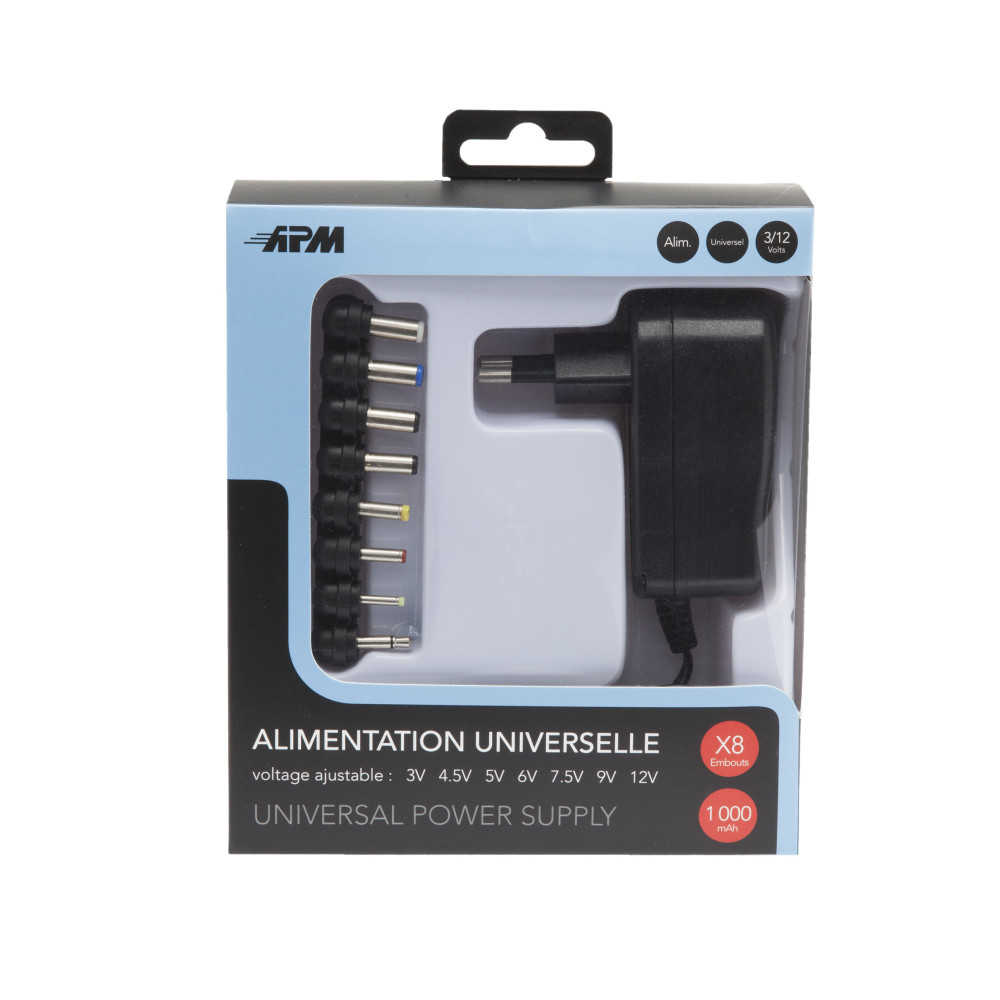 Alimentation universelle 3V - 12V - Taille de la fiche