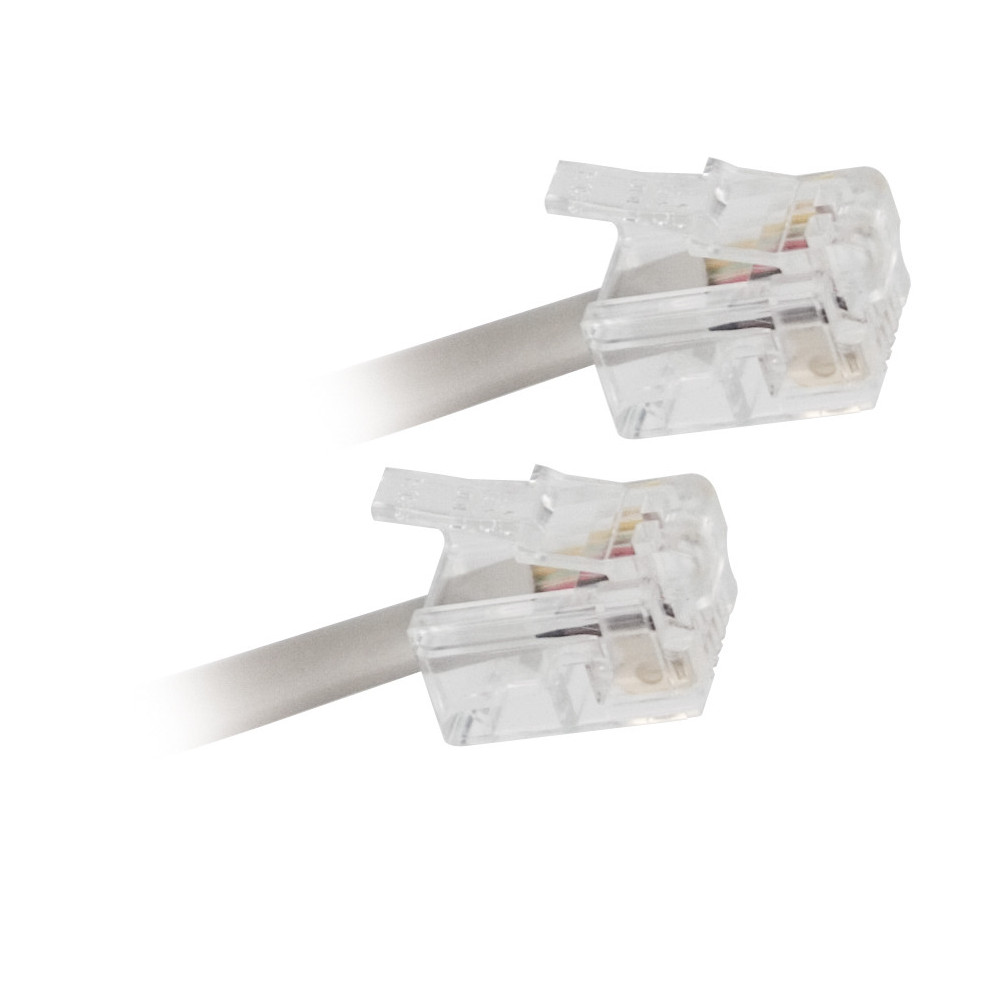 CÂBLE ADSL, RJ11, M / M, BLANC, 5M