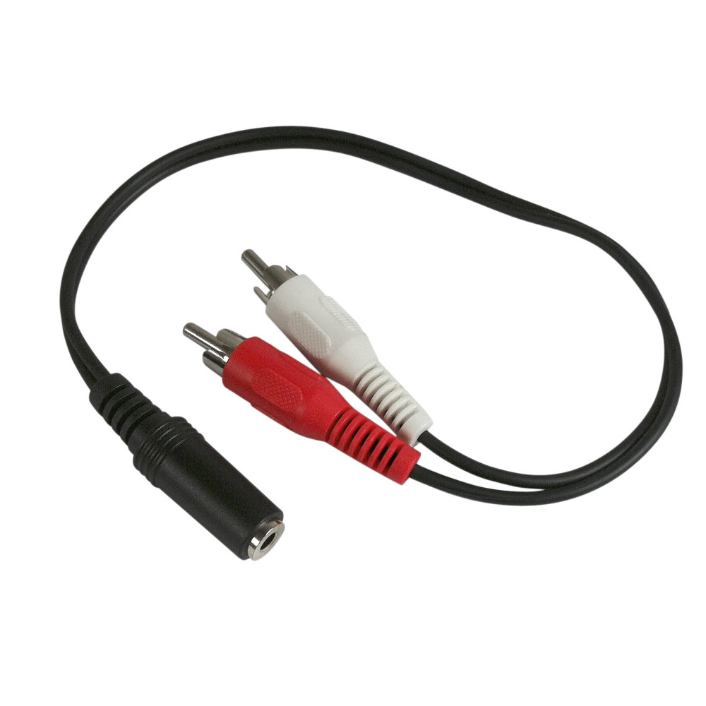 ADAPTATEUR JACK 3.5 / 2 RCA, STEREO, F / M, NOIR, 15CM