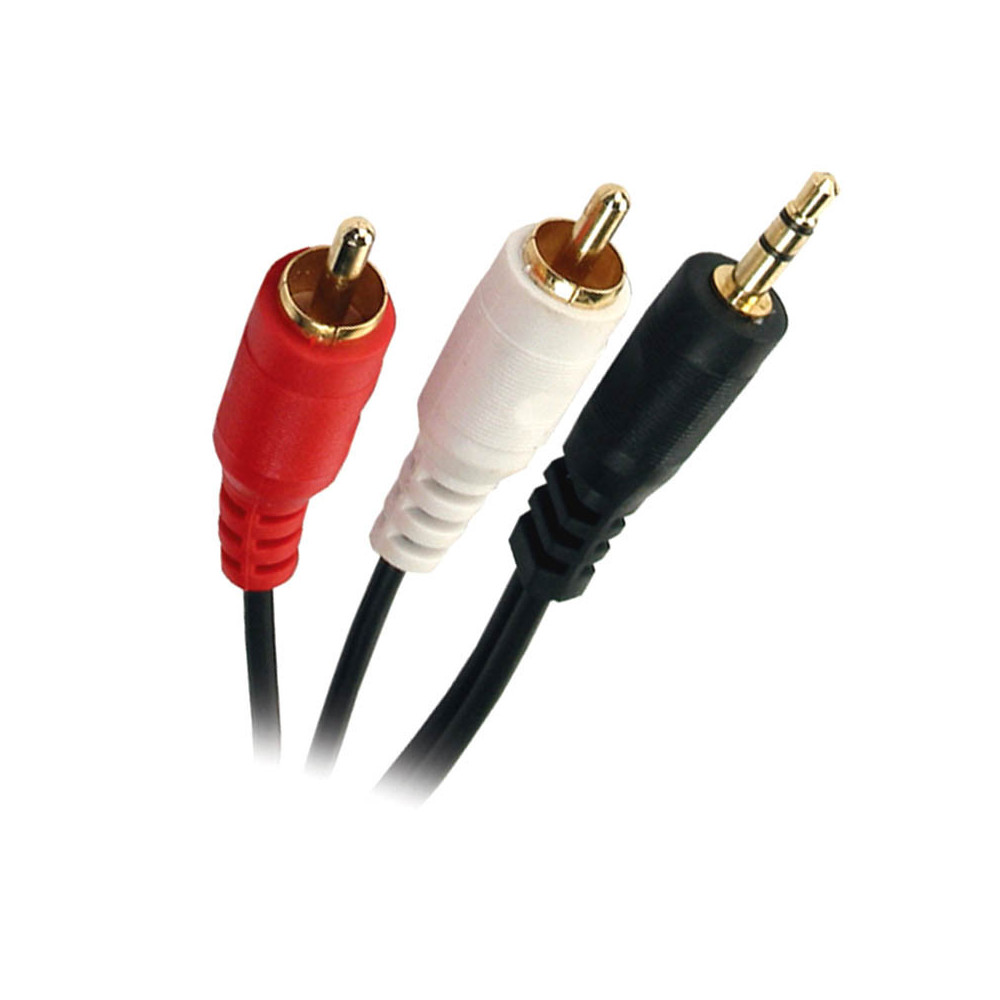 CÂBLE JACK 3.5 / 2 RCA, STEREO, M / M, NOIR, 5M