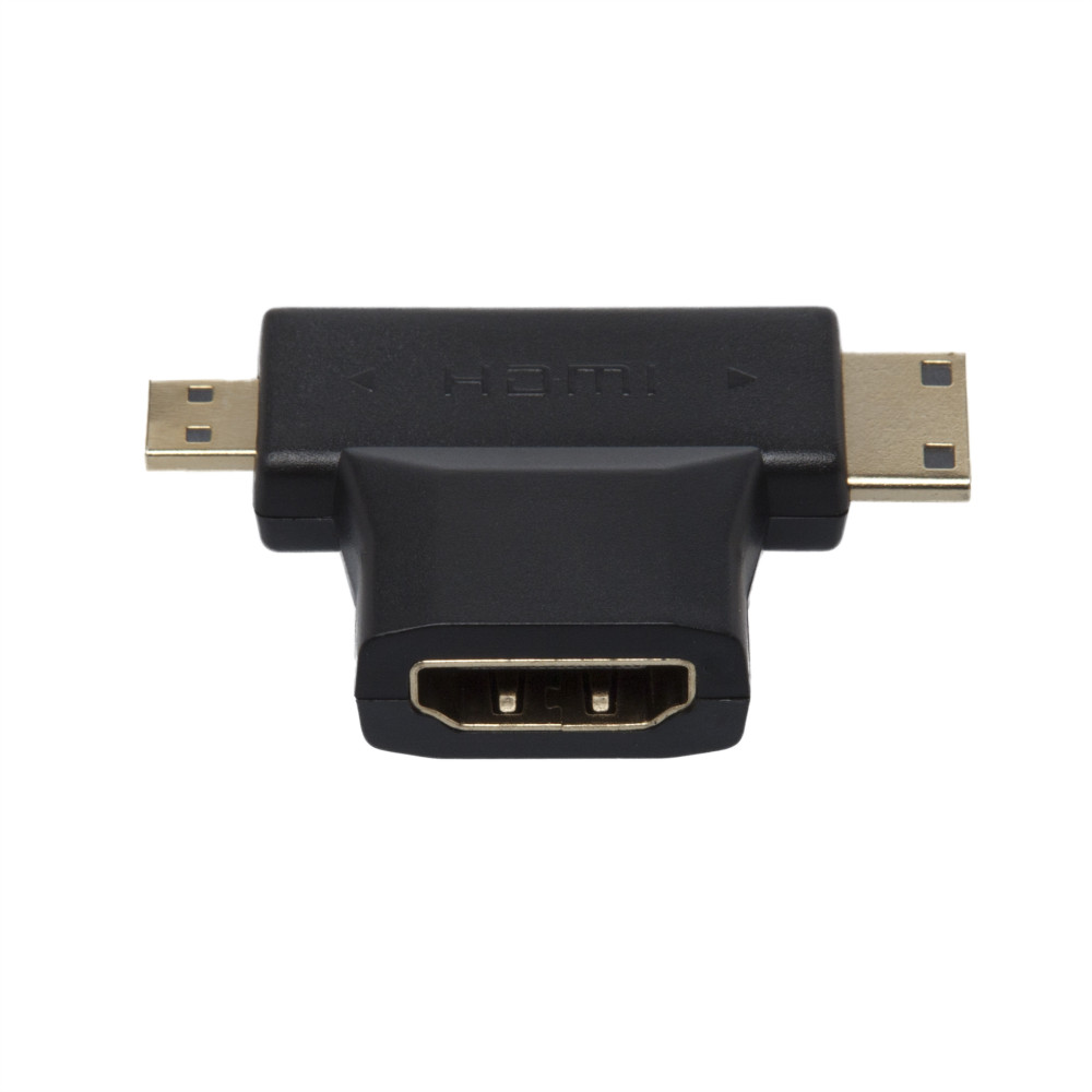 ADAPTATEUR HDMI / HDMI MINI / HDMI MICRO, F / M / M, NOIR