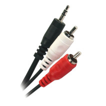 Câble audio Jack 3,5 mm Mâle/Mâle 1.5m - Noir