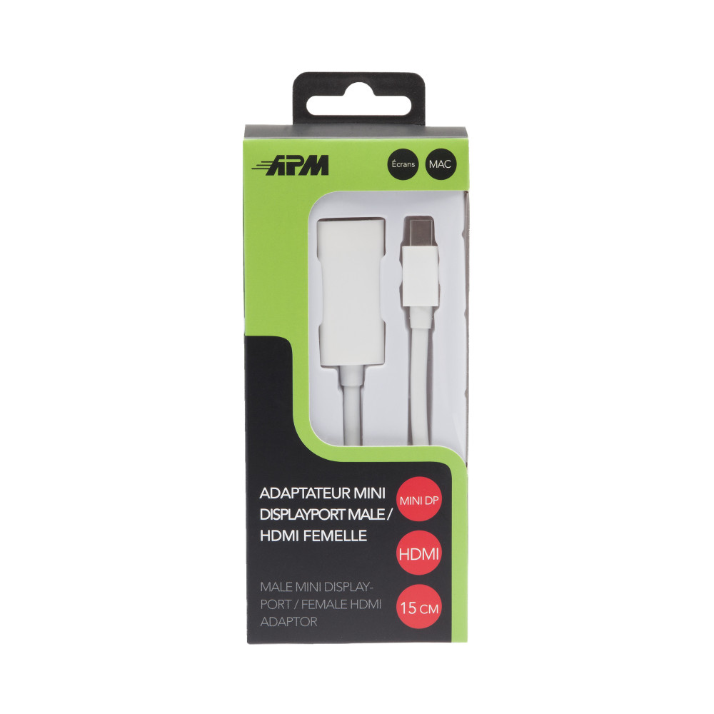 ADAPTATEUR HDMI / DISPLAYPORT MINI, F / M, BLANC