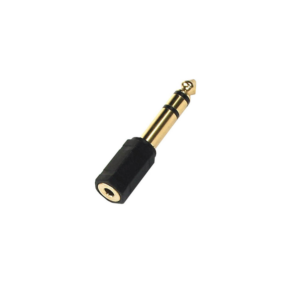 Branchements XLR / jack Adaptateur-jack-male-stereo-635-mm-femelle-35-mm-stereo-gold