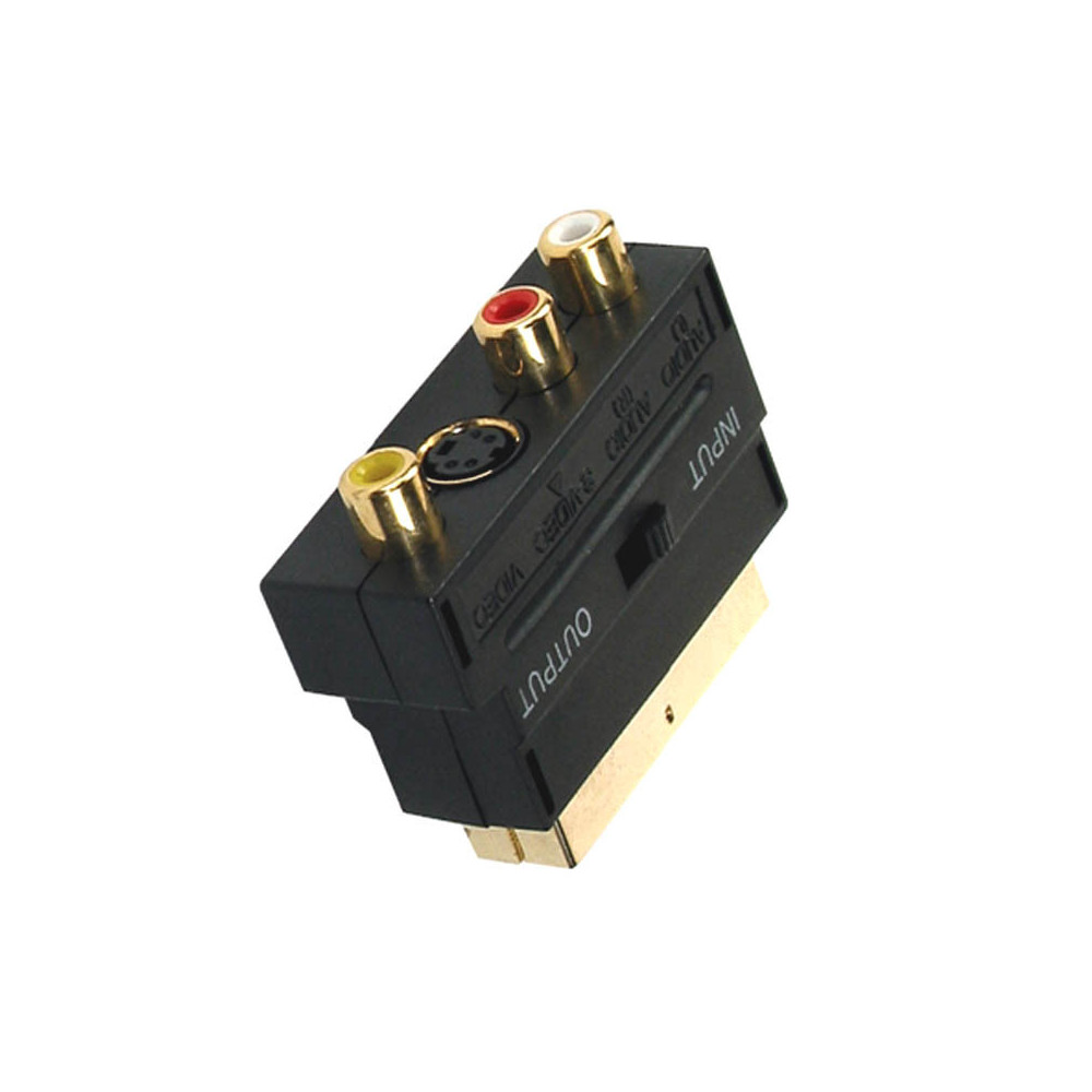 Adaptateur Péritel vers 3x RCA et S-VHS (Noir) à prix bas