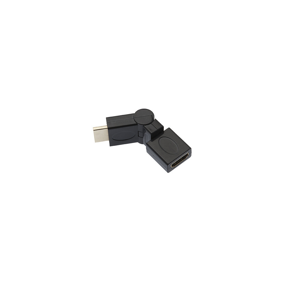 ADAPTATEUR HDMI 1.4, COUDÉ, 360°, M / F, NOIR