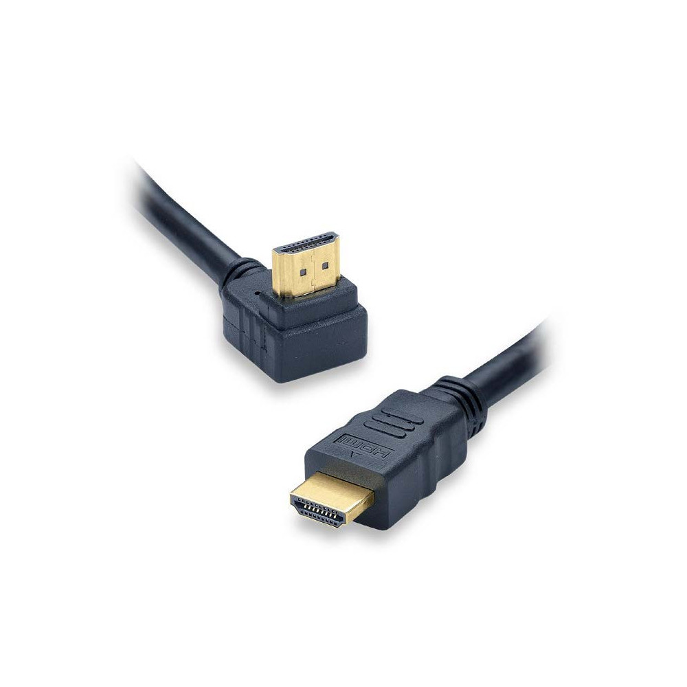 CÂBLE HDMI 1.4, COUDÉ, 4K, HEC, M / M, NOIR, 1.8M