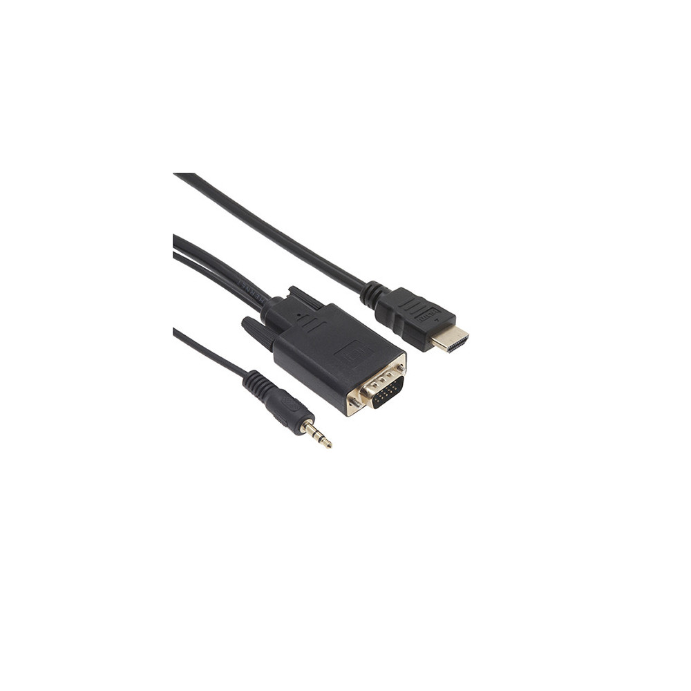 CÂBLE HDMI / VGA / JACK 3.5MM, M / M / M, NOIR, 1.8M