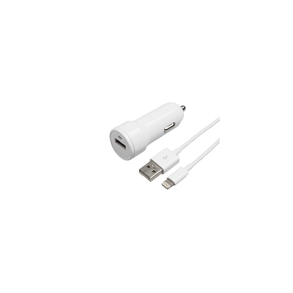 Chargeur Allume Cigare Ksix 1 Usb 5V-2.4A + Cable Usb Lightning Iphone  B0914cr02