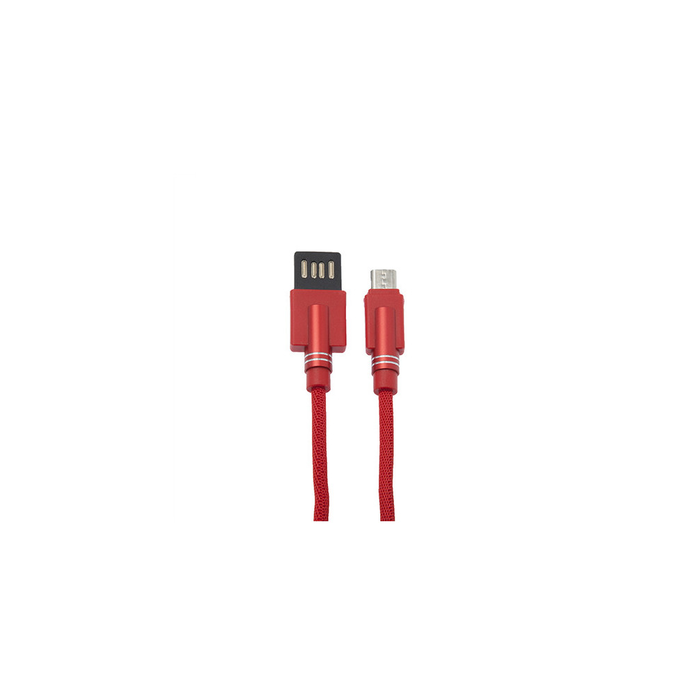 CÂBLE USB-A / MICRO-USB, M / M, R, NYLON, ROUGE, 1M