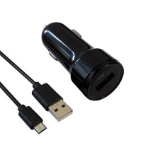 Mini chargeur allume-cigare Rapide 2A double sortie avec cable micro USB  Noir - KOX Maroc