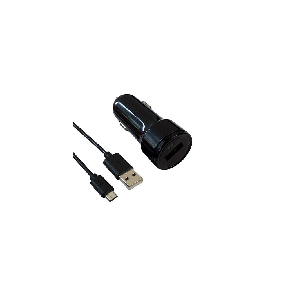 Avizar Chargeur voiture Allume Cigare Connecteur Micro-USB 1A Câble torsadé  1m Noir - Chargeur allume-cigare - LDLC