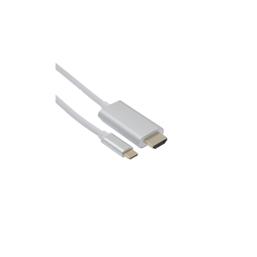 neumático Amigo por correspondencia gritar CÂBLE HDMI 1.4 / USB-C, 4K, M / M, NYLON, GRIS, 1.8M
