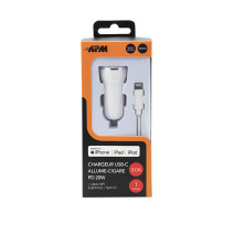 Chargeur allume-cigare USB + jack 12V pour iPad