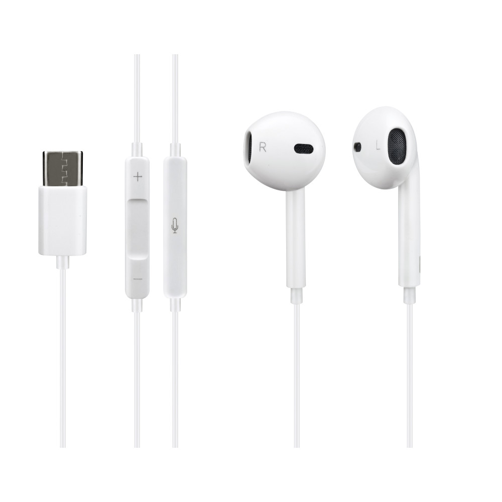 ECOUTEURS INTRA AURICULAIRES TYPE-C BLANC