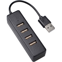 HUB USB 2.0 AUTOALIMENTE USB-A/4 USB-A MÂLE/FEMELLES NOIR