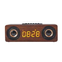 Radio Réveil Connecté Enceinte Bluetooth - Bois